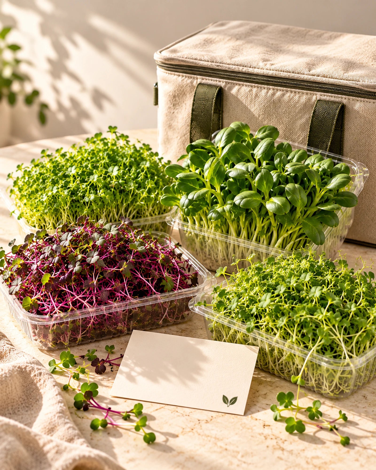 Han’s Greens Habit Kit with four microgreen varieties